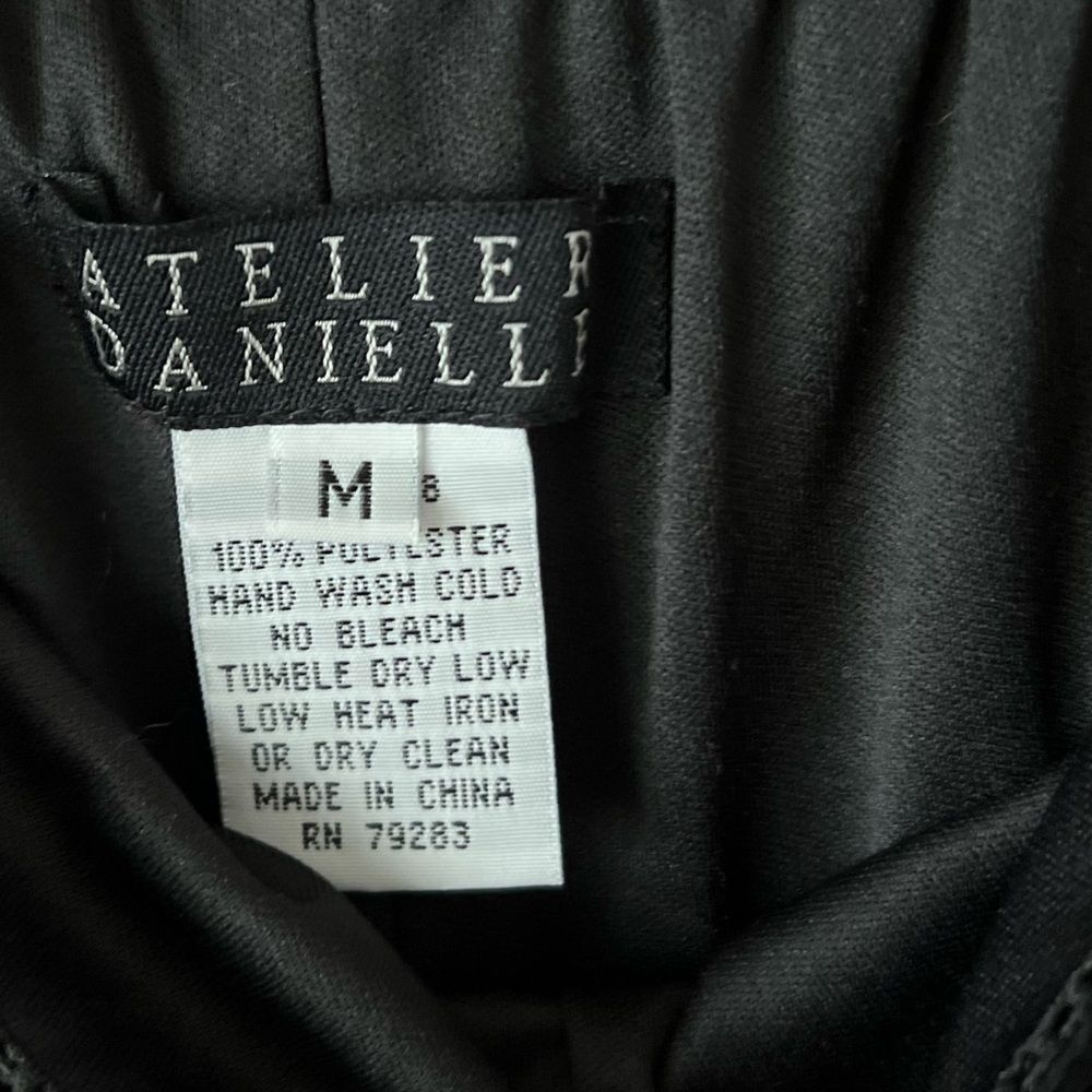 Vintage 90s/Y2K Black Chiffon Wide Leg Pants Minimalist Flowy Dressy - Picture 8 of 12